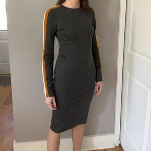 Gray Zara Streetwear Sporty Casual Stripe Dress